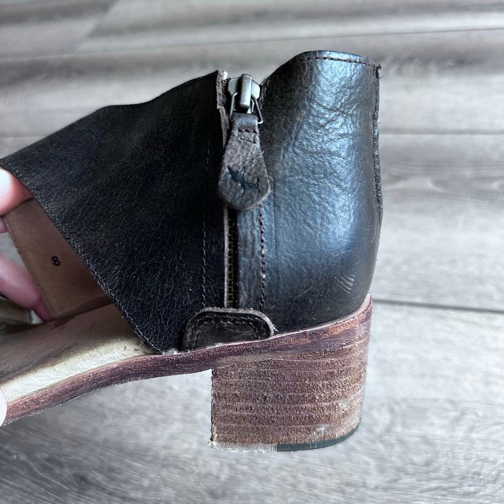 Anthropologie Gee’ WaWa Brown Leather Block Heel Sandals - Size 8 - Picture 9 of 11